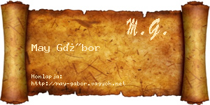 May Gábor névjegykártya